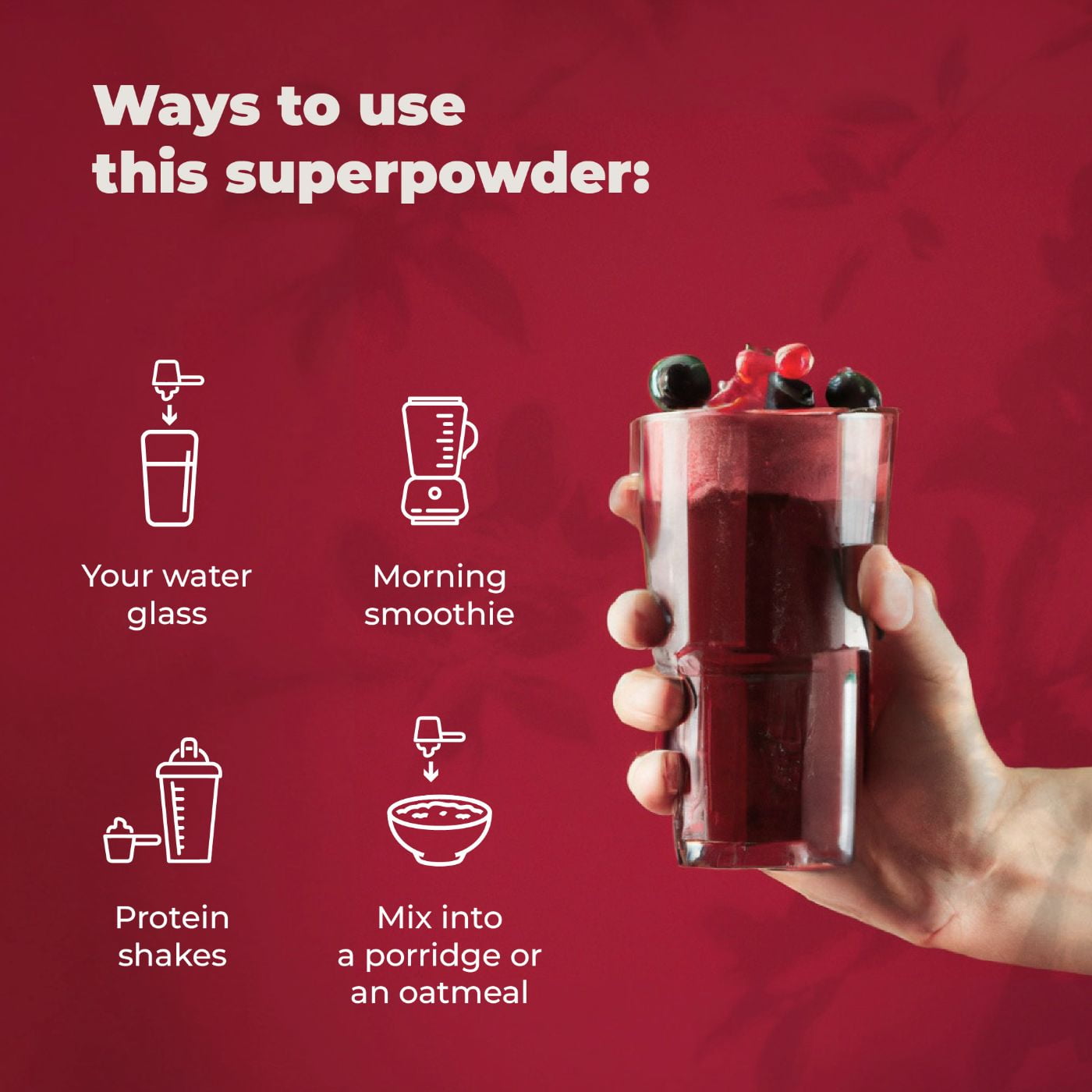 Reds Superfood Powder with Probiotics, 5 Digestive Enzymes, Beets & Ashwagandha Powder - Boost Drink for Body’s Detox & Cleanse by PureHealth Research