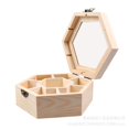thumbnail image 5 of Joyero hexagonal de madera MACHAO vintage con tapa, 5 of 5