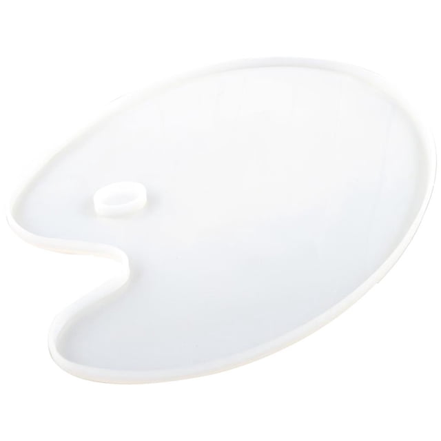 Molde De Paleta De Pintura De Resina Epoxi De Cristal, Molde De Paleta De Pintura De Silicona De Forma Ovalada, Accesorio De Paleta Diy Reutilizable Scienceny HA017416-00