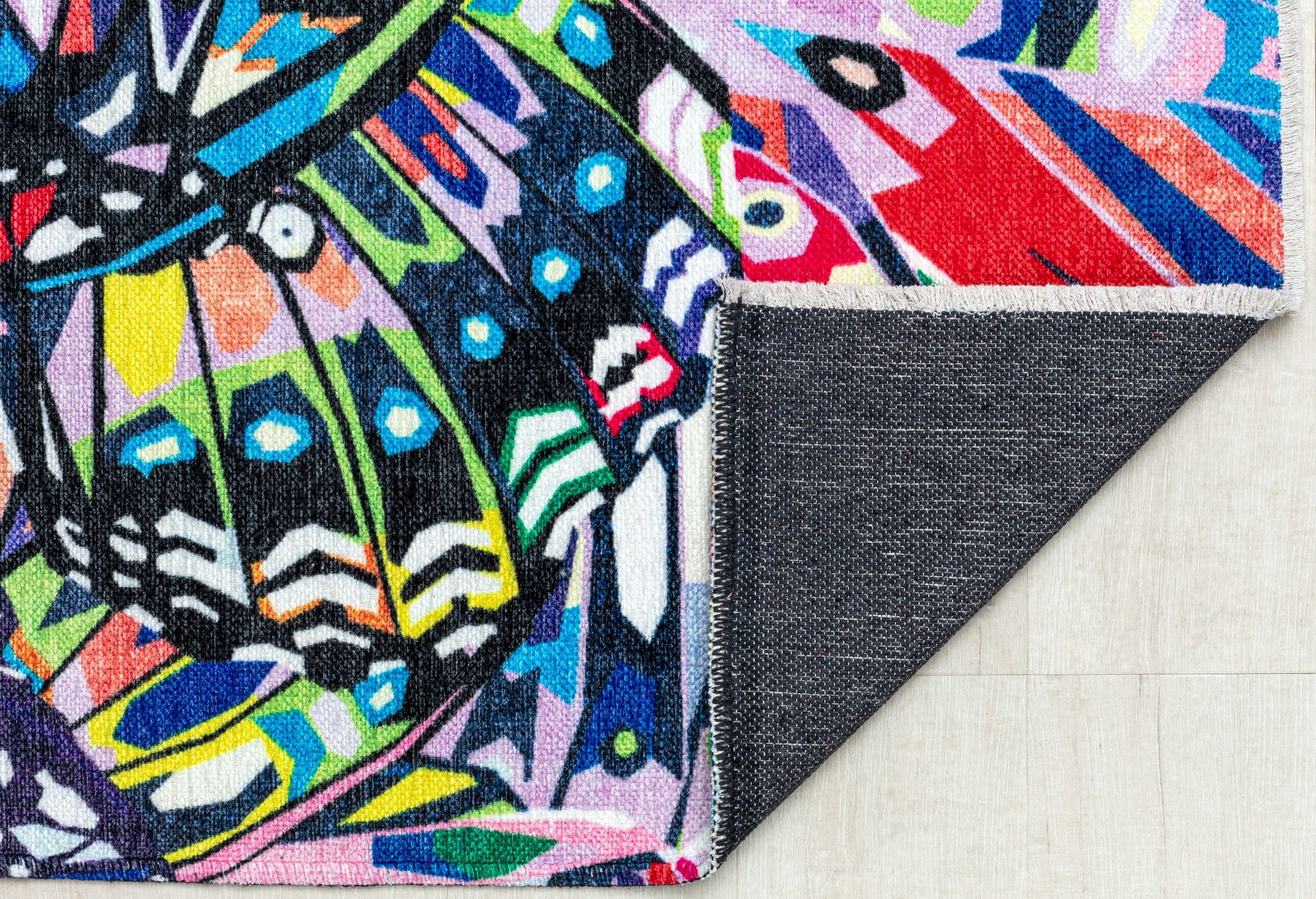Elizabeth Sutton MI30A Chasing Rainbows Abstract Modern Multicolor Area Rug, 7'10"X10'0"