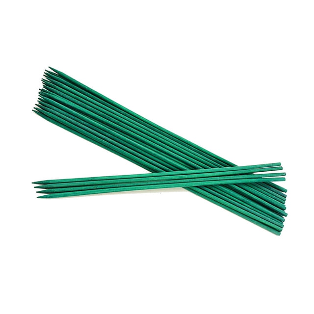 Billuyoard 100 piezas de estacas de soporte de plantas de madera diseño de punta decorativa largo jardín Floral estaca de bambú horticultura Jardín y Patio