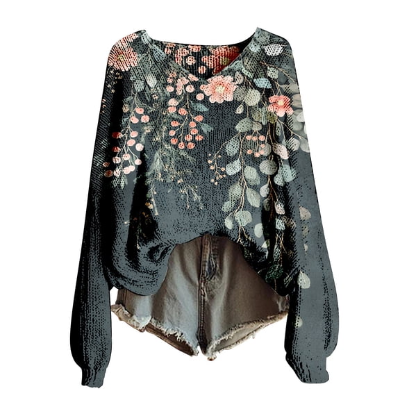 Bovemsi Womens Sweaters Knitted Pullover Sweater For Women Fashion Long Sleeve Blouse Winter Warm Layer Top Daily Going Out Shirts Fall Sweaters