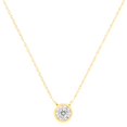 thumbnail image 3 of 10K Yellow Gold 1/4 Cttw Round Brilliant-Cut Diamond Modern Bezel-Set Solitaire 16"-18" Pendant Necklace (J-K Color, I2-I3 Clarity), 3 of 7