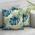 thumbnail image 3 of Acheng Palm Leaves with Lush Branches and Leaves Tropical Jungle Palm Leaves Short Plush Pillowcase Set of 2 White, 3 of 7
