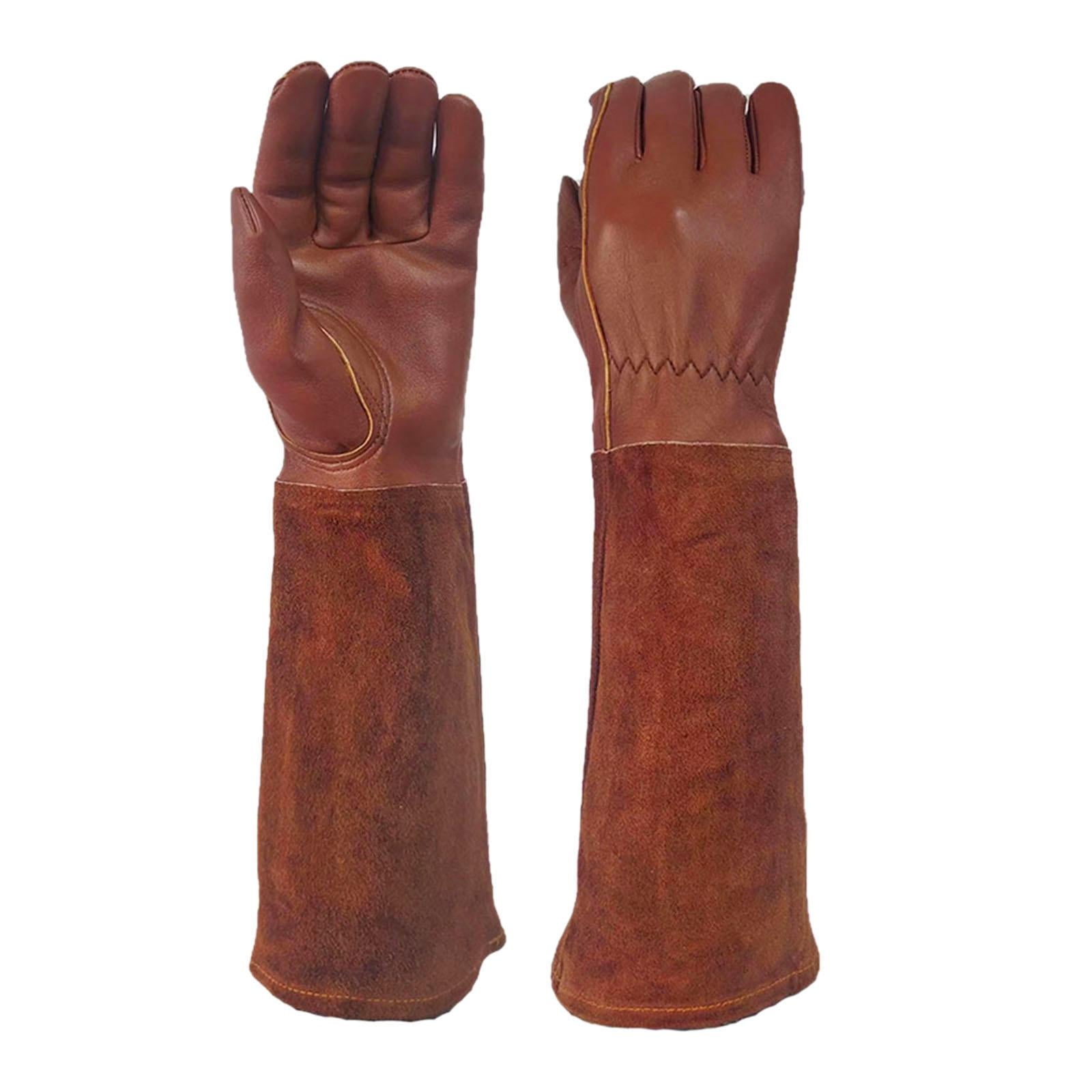SunniMix Welding Gloves PU Leather Work Gloves Oven Gloves for Garden Workshop Garage S