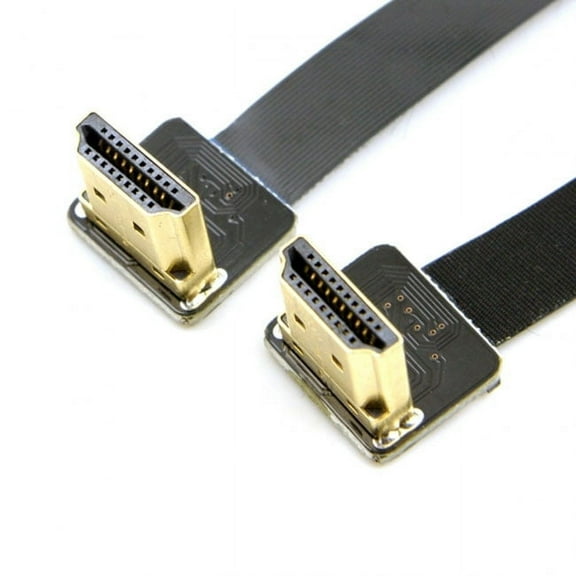 Xiwai CYFPV Dual 90 Degree Up Angled HDMI Type A Male to Male HDTV FPC Flat Cable for FPV HDTV Multicopter Aerial Photography