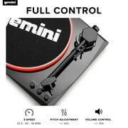 Gemini Sound TT-900BR Bluetooth Belt Drive Turntable with Dual Stereo Speakers, Black Red