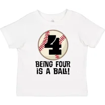 4Th Birthday Baseball Boys 4 Year Old Toddler T-Shirt Four Im Kids Kid Baby Clothing, Cute Baby Shirt, TODDLER SHORT SLEEVE TEE BELLA CANVAS 3001T