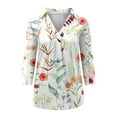 thumbnail image 5 of 2026 ! JINMGG Fall Long Sleeve Shirts for Women, Womens Summer Fall Tops 2026 Fashion Woman V Neck Three Quarter 3/4Sleeve T Shirt Autumn Printing Blouse Tops Sweatshirt, 5 of 6