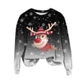 thumbnail image 4 of Futezty Christmas Hoodless Sweatshirt Deer Print Crewneck Fit Pullover Tops Long Sleeve Fashion Loose Blouse Casual, 4 of 4