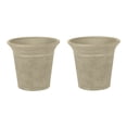 thumbnail image 1 of Suncast Langston 16 Inch Decorative Round Flower Pot Planters, Vanilla (2 Pack), 1 of 3