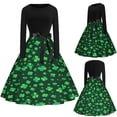 thumbnail image 2 of Qertyioot Patrick's St. Day Robe de Soirée Évasée pour Femmes avec Trèfle, 2 of 9