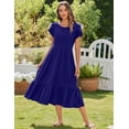 thumbnail image 2 of Vestido Zeagoo, casual, holgado, de lino de playa, color azul marino, talla S, 2 of 6