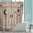thumbnail image 6 of Country Barn Door Shower Curtain, Rustic Wooden Wood Islam Crescent Moon and Star Shower Curtain Set, Modern Farmhouse Bathroon Shower Curtain, Fabric Shower Curtain, Hooks Included,, 6 of 6