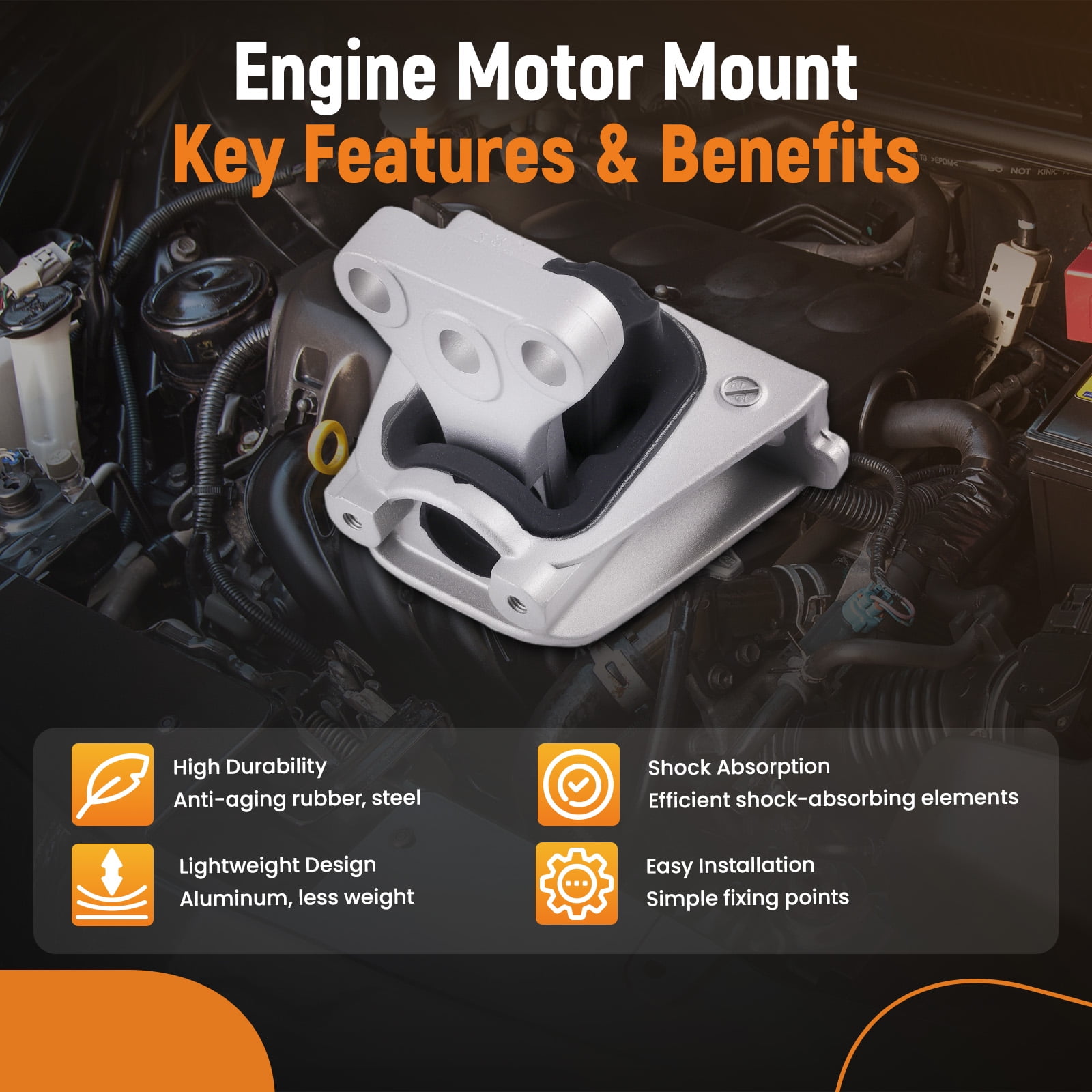 maXpeedingrods Engine Motor Mount for Honda CR-V L4 2.4L Engine 4WD Automatic 2007-2011 A4535 A4536 A4595 A4598 A65010 50821S5C003