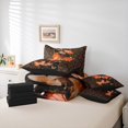 thumbnail image 6 of Manfei Romantic Orange Butterfly 7 Pieces Bedding Comforter Set for Adult, Mandala Paisley Print Full Bedding Set, Valentines Day Reversible Fitted Sheet Flat Sheet, Luxury Bedroom Decor, 6 of 8