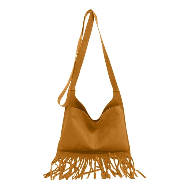 Small Square Handbag for Women, Tassel Shoulder Crossbody Bag, Lightweight Polyester Versatile Daily Purse