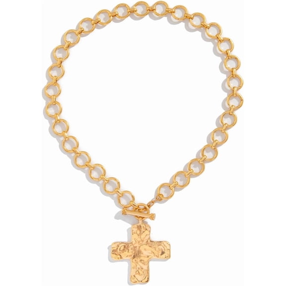 YMCSTONEMA Cross Necklace Cross Necklace For Women Vintage Style Chunky Gold Necklace Cross Pendant Necklace Gold Chunky Chain Necklace[o3212]