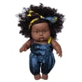 thumbnail image 1 of Muñecas africanas negras de 8 pulgadas, muñecas realistas para bebés, regalo de cumpleaños para niños., 1 of 8
