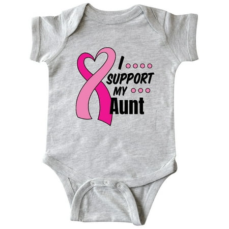 

Inktastic Breast Cancer Awareness I Support My Aunt with Pink Ribbon Gift Baby Boy or Baby Girl Bodysuit
