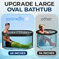 thumbnail image 4 of SereneLife 105 Gallon Insulated Oval Ice Bath Tub for Athletes, One Person Cold Plunge Therapy Recovery Pod for Recovery, Multi Layered with Aluminum Frame, Portable for Indoor Outdoor, Home, Gym Use, 4 of 6