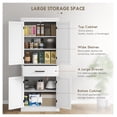thumbnail image 5 of 72" Kitchen Pantry Cabinet with Barn Doors, Freestanding Food Storage, 5 Adjustable Shelves, White, 5 of 9