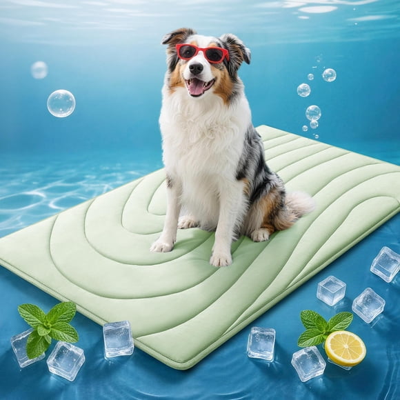 Cama para perros Cooling Mat Babygreat 2026 con refrigeración automática, 48 x 28 cm, color verde
