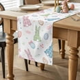 thumbnail image 2 of Easter Rabbit Table Runner 36 Inches Long for Kitchen Dining, Country Pastel Cartoon Cute Bunny Eggs Dresser Scarf Farmhouse, Dining Table Decorations for Wedding/Parties, 13 x 36 In, 2 of 8