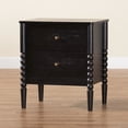 thumbnail image 3 of Baxton Studio Lucera Mid-Century Black 2-Drawer Bobbin Nightstand, 3 of 10