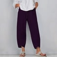 thumbnail image 2 of Lmnyox Women's Summer Capri Pants Wide Leg Elastic Waist Capris with Pocket Lightweight Casual Capris, 2 of 5