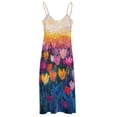 thumbnail image 5 of Vibe Blooming Tulips Design Sleeveless Dress Woman Fashion Long Dresses Women's Summer Suit Dress 2025, 5 of 7