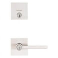 thumbnail image 2 of Kwikset Halifax Satin Nickel Zinc Lever and Single Cylinder Deadbolt, 2 of 8