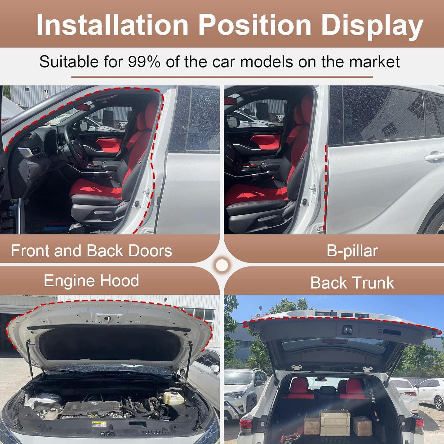 20 Ft Rubber Weather Stripping Door Seal, D Shaped Automotive Weather Stripping, Car Door Seal Strip, Self Adhesive Soundproofing Weatherstripping for Doors Windows Car Truck Auto