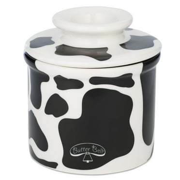Butter Bell® Crock - The Original French Ceramic Butter Dish Keeper, Cow Pattern, Black & White – 1 Piece, 3.94 x 3.94 x 4.14 Inches