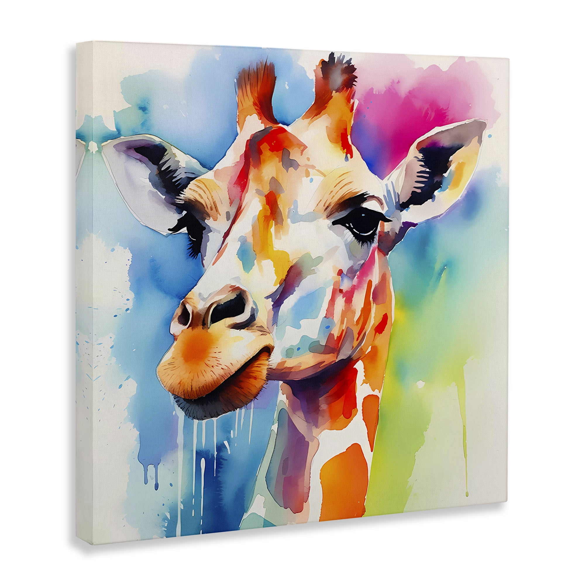 Stupell Industries Modern Paint Giraffe Animals & Insects Painting Gallery Wrapped Canvas Art Print Wall Art, 24 x 24