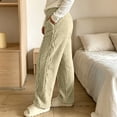 thumbnail image 3 of Bixock Fall/Winter Women Pajamas Pants Fleece Loungewear Pants Sleep Pants Thick Warm Side Pockets Elastic Waist Long Length Indoor Homewear Sleepwear Trousers Women Clothings, 3 of 5