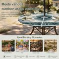 thumbnail image 6 of Round Outdoor Tablecloth with Umbrella Hole and Zipper, Teal Gray Boho Tablecloth with Elastic Waterproof, Southwestern Ethnic Abstract Geometric Patio Table Covers for 55" - 60" Picnic Pool Tables, 6 of 9