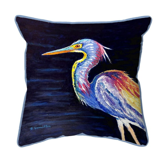 Betsy Drake SN1376 12 x 12 in. Palette Louisiana Heron Indoor & Outdoor Pillow - Small