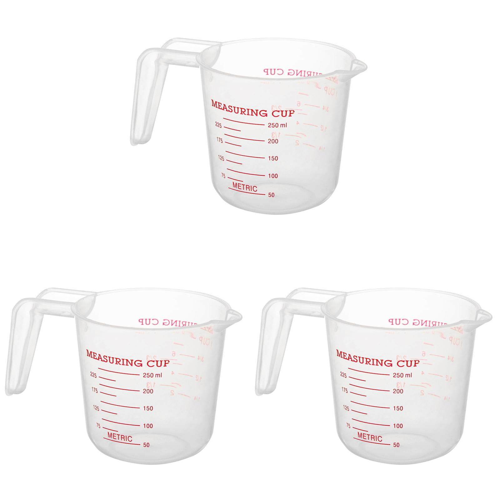 WJY Plastic Measuring Cup with Handle, White, 3 Packs