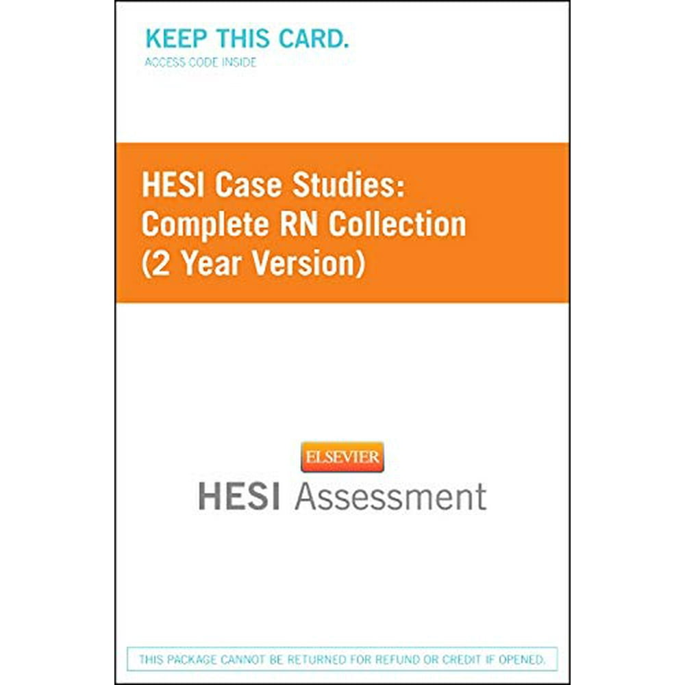HESI Case Studies Complete RN Collection (2 Year Version) Walmart