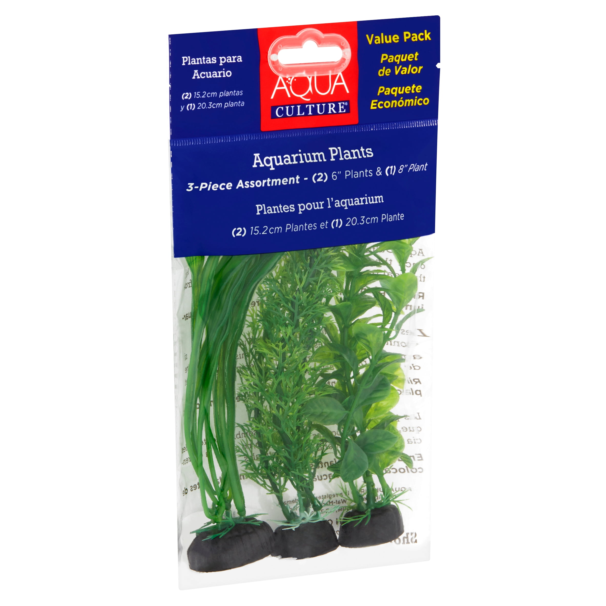 Aqua Culture Aquarium Plants With Ceramic Base Value Pack 3 Count Walmart Com Walmart Com
