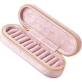 thumbnail image 3 of Compact Plush Jewelry Holder Protective Plush Jewelry Container with Zips for Necklaces and Small Trinkets, 3 of 7