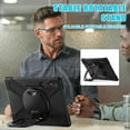 thumbnail image 5 of For Samsung Galaxy Tab S10 Ultra/S9 Ultra/S8 Ultra 14.6 inch Case, 360 Rotatable Handle Stand, Shoulder Strap, Drop-Proof Design, Black, 5 of 7