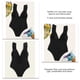 thumbnail image 5 of Traje de baño de una pieza para mujer, cuello en V profundo, volantes, correa para el hombro, traje de baño sin espalda para verano, negro, XL, 5 of 6