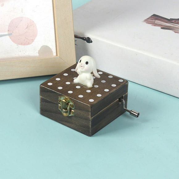 CQCYD Clearance Toys under $5 Cute Little Animal Wooden Mechanical Music Box, Wooden Rotating Musical Boxs,Gift for Boys and Girls Kids