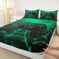 thumbnail image 3 of Feelyou Game Boy Full Size Sheets for Child, Green Futuristic Gamepad Bed Sheets, Neon Spider Web Sheet Sets, Breathable Home Decor, 4 Pieces, 3 of 7