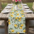 thumbnail image 4 of Summer Lemon Table Runner 72 Inches, Tropical Botanical Leaves Light Green Bed Runner Dresser Scarves Tabletop for Indoor Outdoor Parties/Ceremony/Banquet, 14" x 72", 4 of 9