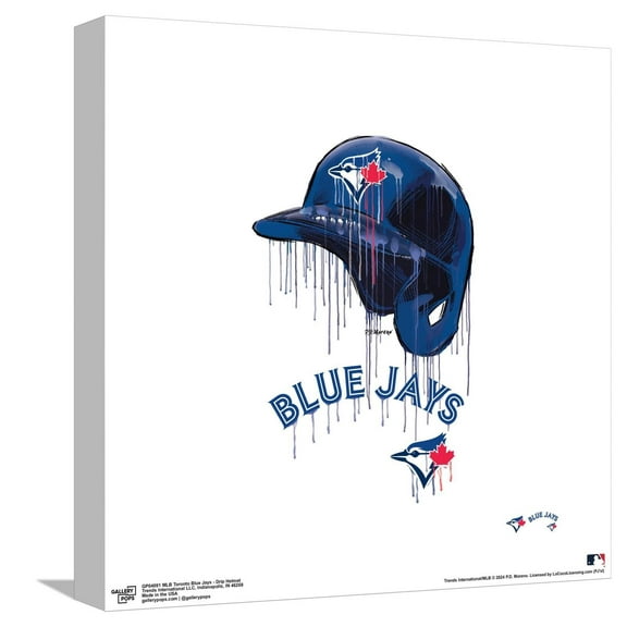 Gallery Pops MLB Toronto Blue Jays - Drip Helmet Canvas Wall Art, Unframed Version, 12" x 12"