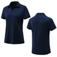 thumbnail image 5 of Tyhengta Women's Golf Polo Shirts Collared V Neck Short Sleeve UPF 50+ Quick Dry Tennis Shirt Dry Fit Moisture Wicking Navy blue XL, 5 of 7