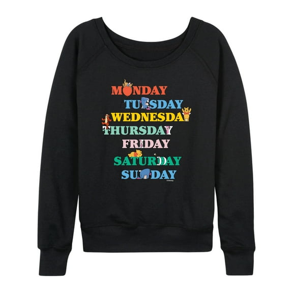 Winnie the Pooh - Days of the Week with Piglet, Tigger, Eeyore - Women's Lightweight French Terry Long Sleeve Shirt